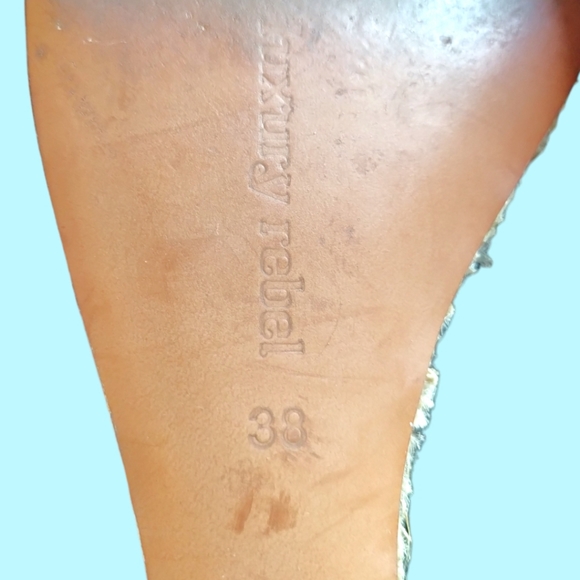 Luxury Rebel 🍒Nude Suede T-Strap 🍒 Platform Espadrille Sandals 🍒 8M - Picture 4 of 14